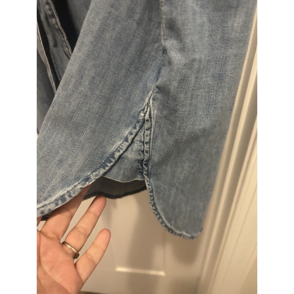 NWT $79 GAP Puff-Sleeve Denim Shirt Dress in Light Wash Blue Women’s XXL Tall - Picture 11 of 12